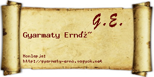 Gyarmaty Ernő névjegykártya